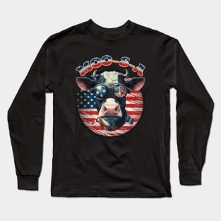 Patriotic USA Cow- Celebrate Animals and America Long Sleeve T-Shirt